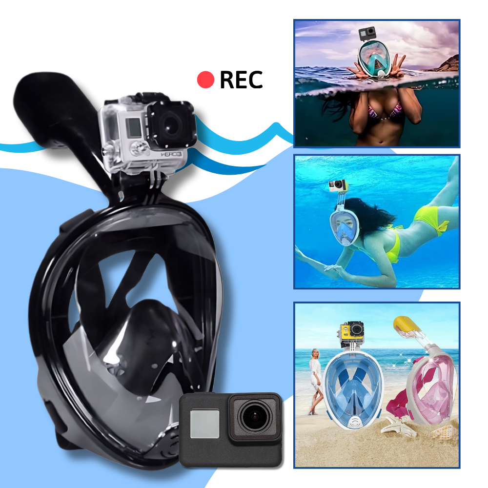 Masque de plongée avec tuba à vue panoramique à 180°
