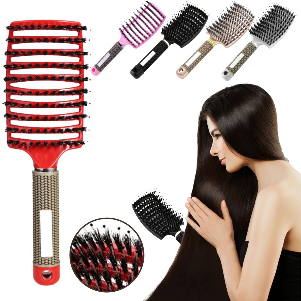 Brosse à cheveux massante en poils de sanglier