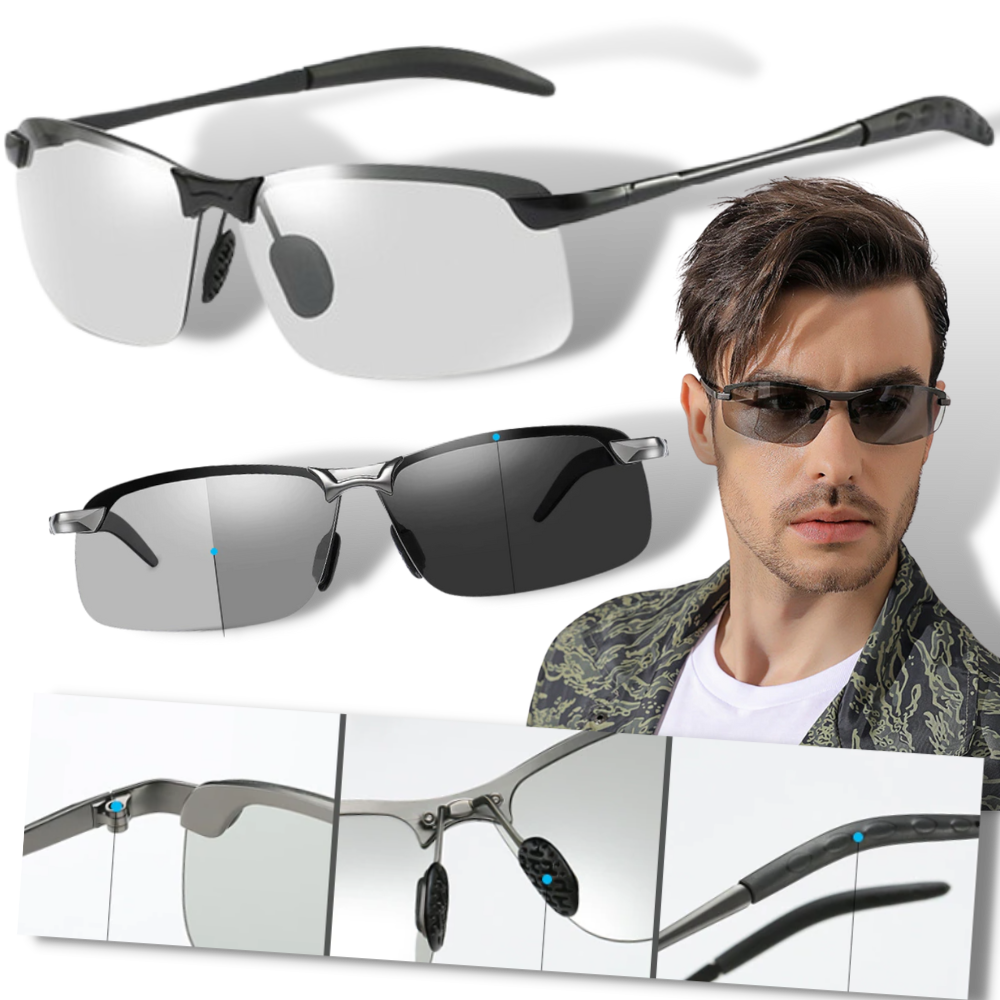 Lunettes de soleil UV photochromiques pour hommes