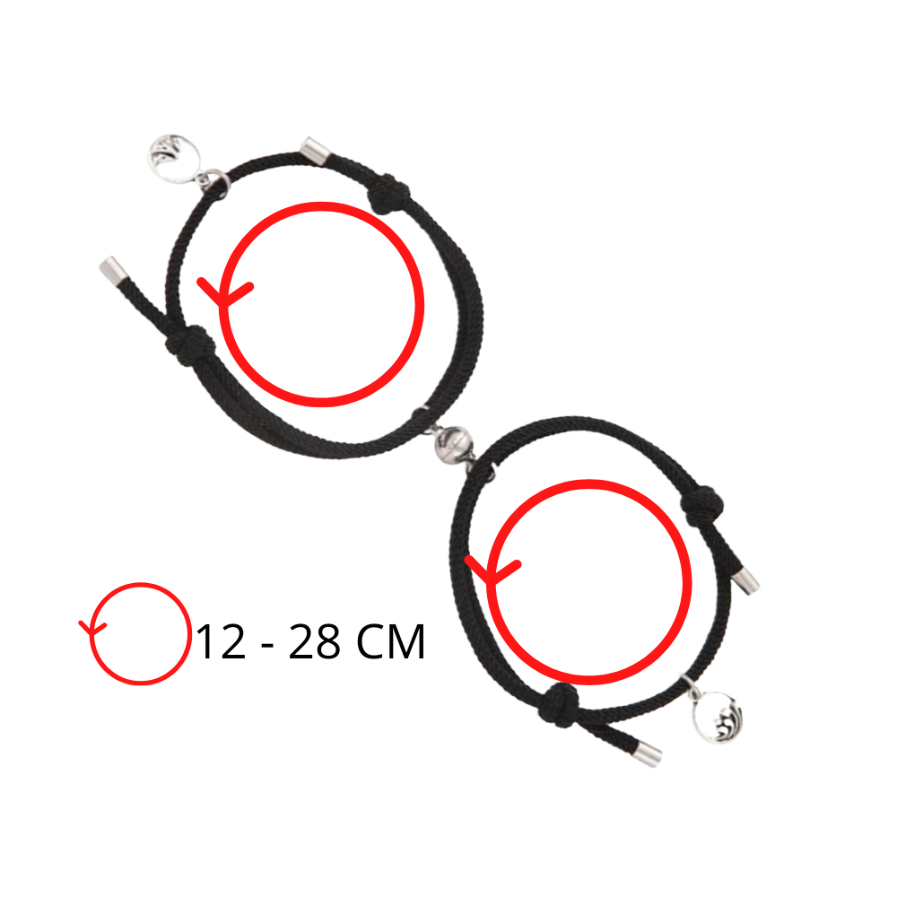 Lot de 2 bracelets magnétiques pour couples