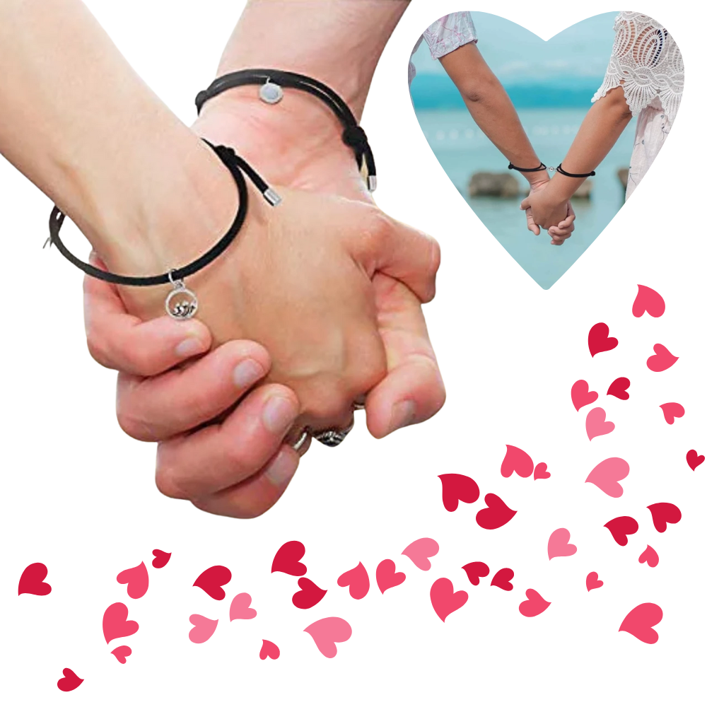 Lot de 2 bracelets magnétiques pour couples