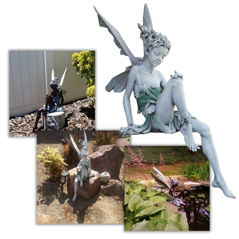 Ornement de jardin en forme de statue de fée