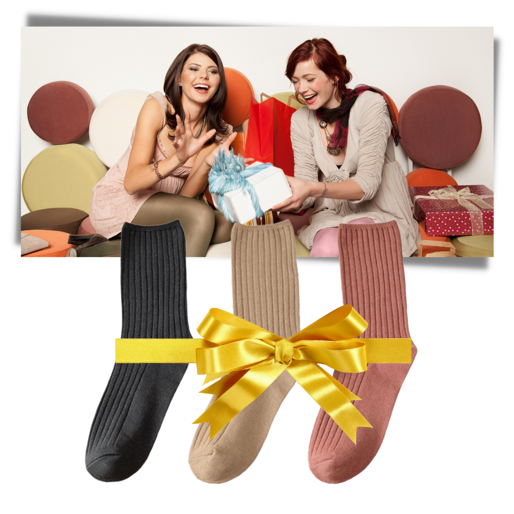 3 Paires de chaussettes côtelées en coton pour femmes