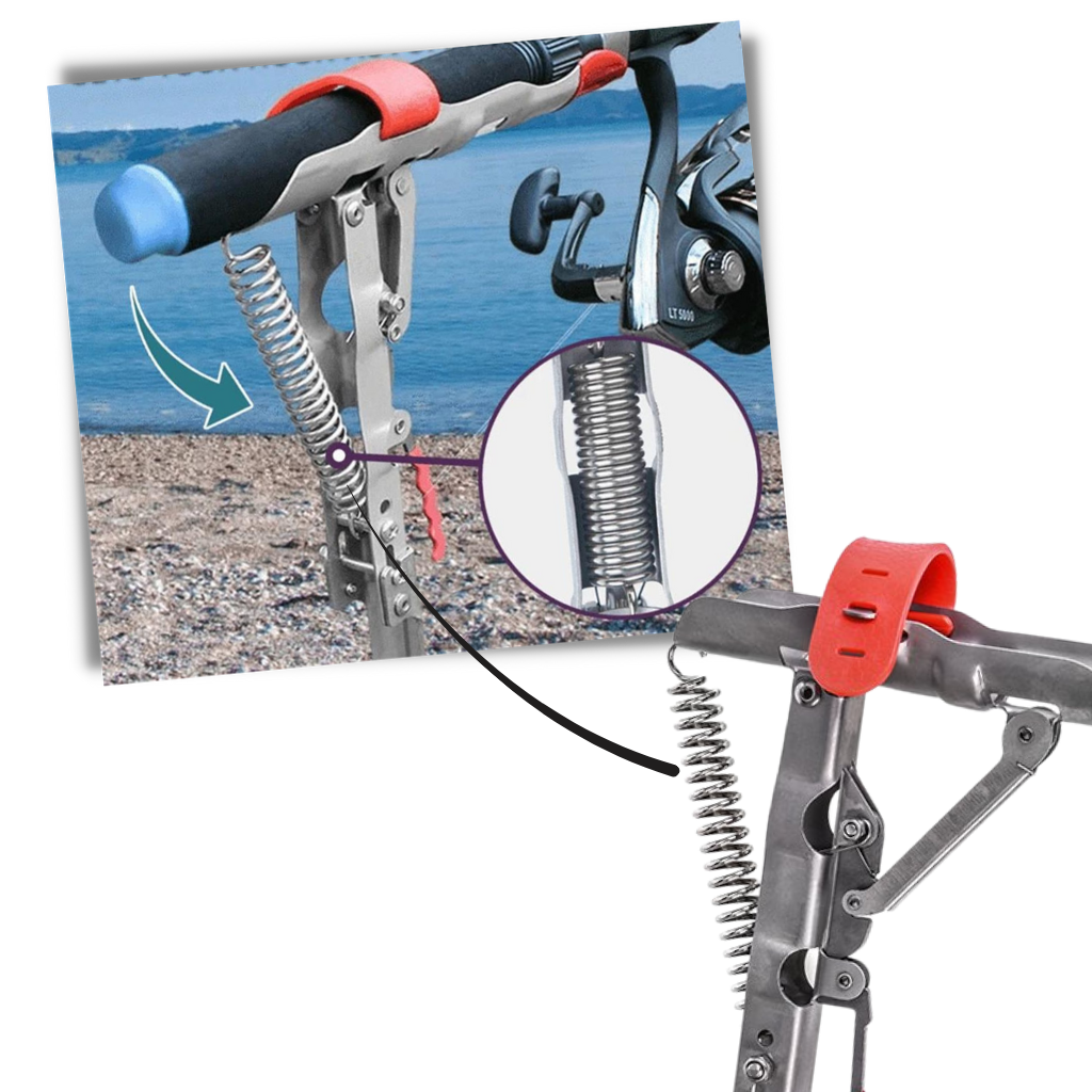 Support de canne à pêche avec ressorts