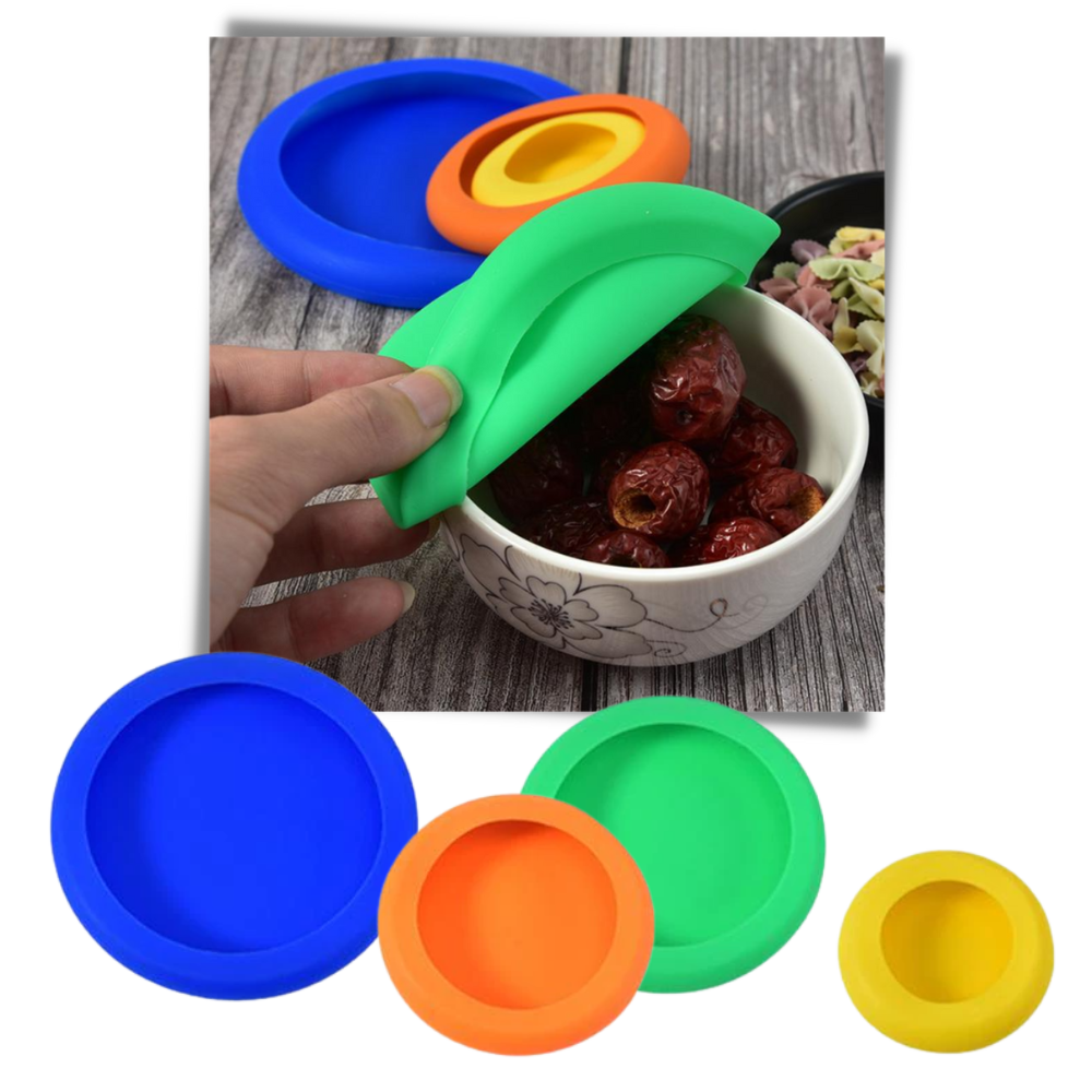 Lot de 4 couvercles en silicone