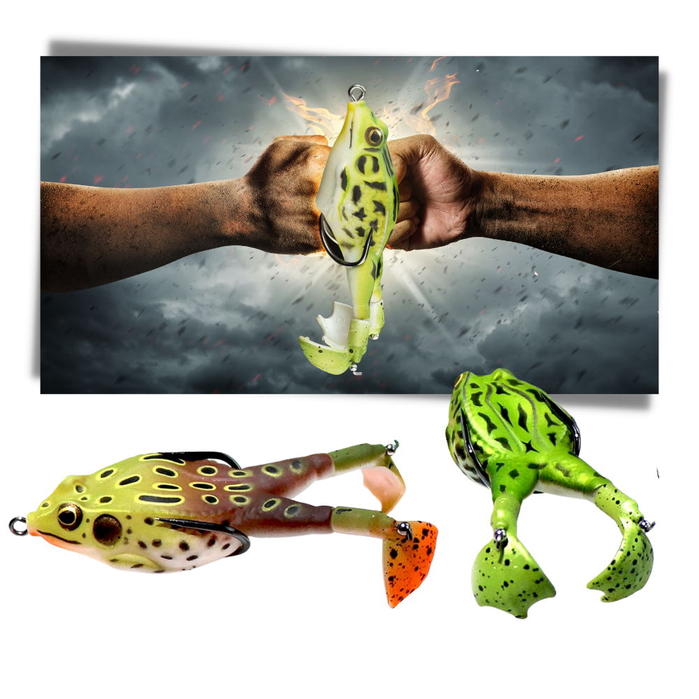 Leurre de pêche en silicone en forme de grenouille