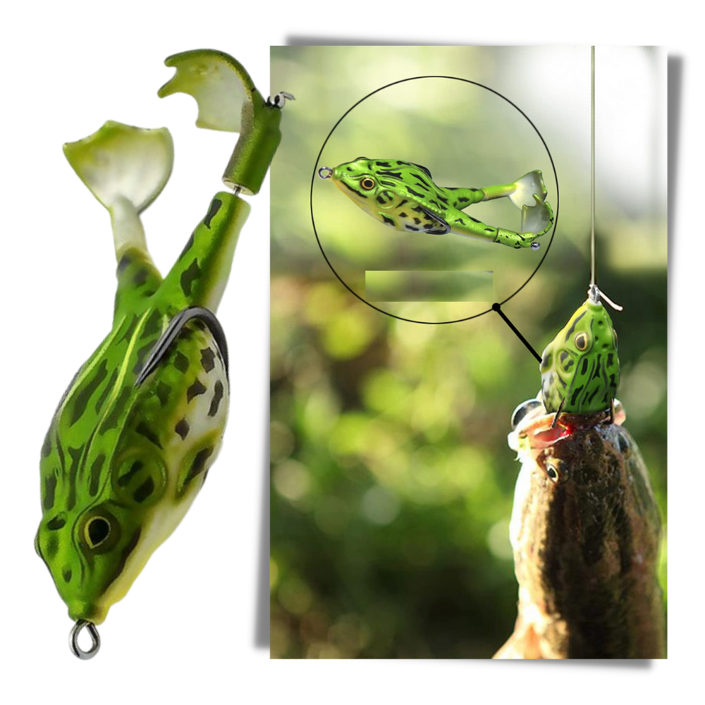Leurre de pêche en silicone en forme de grenouille