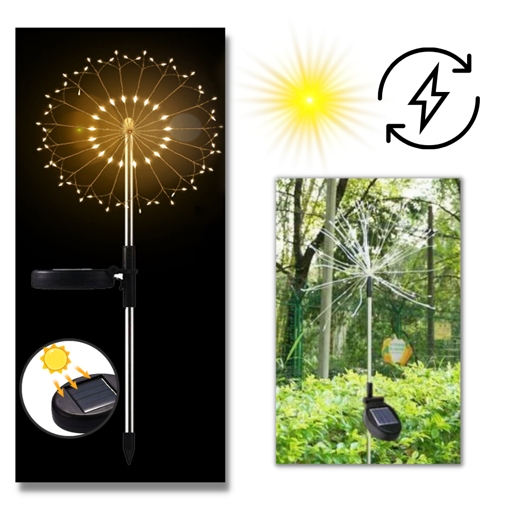 Lumières en forme de feux d'artifice électriques pour le jardin