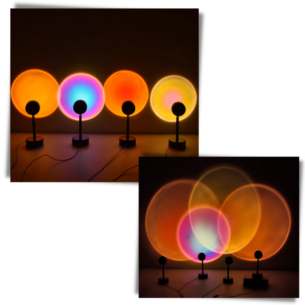 Lampe de bureau avec projecteur de lumière colorée LED