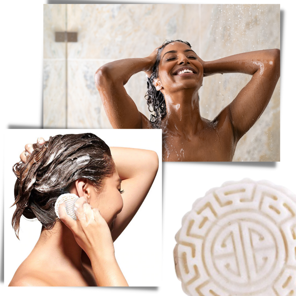 Barre de shampooing et d'après-shampooing au riz