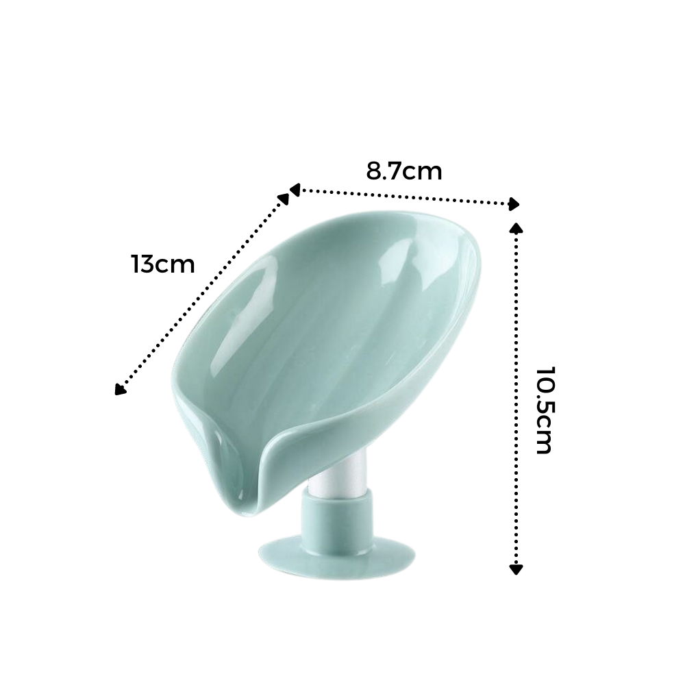 Porte-savon en forme de feuille avec égouttoir