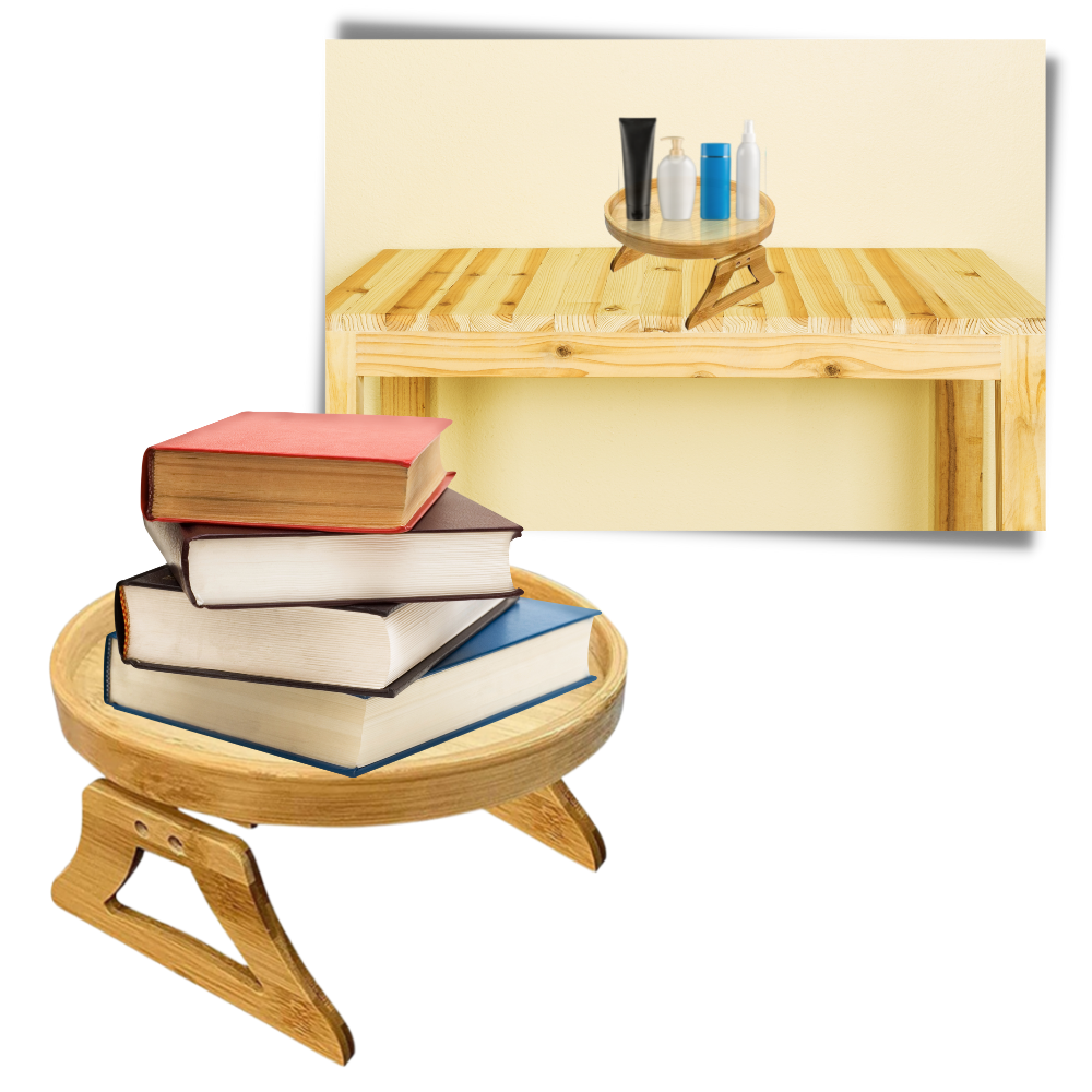 Table d'accoudoir en bois pliable