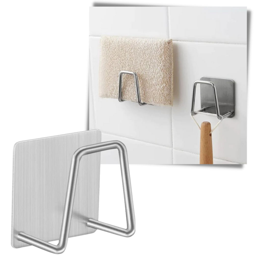 Lot de 2 porte-éponge en acier inoxydable