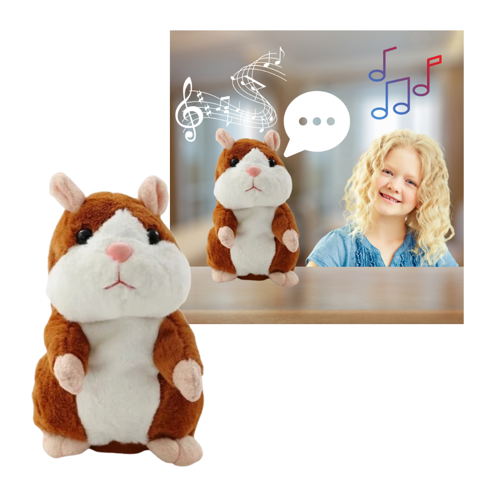 Hamster parlant en peluche