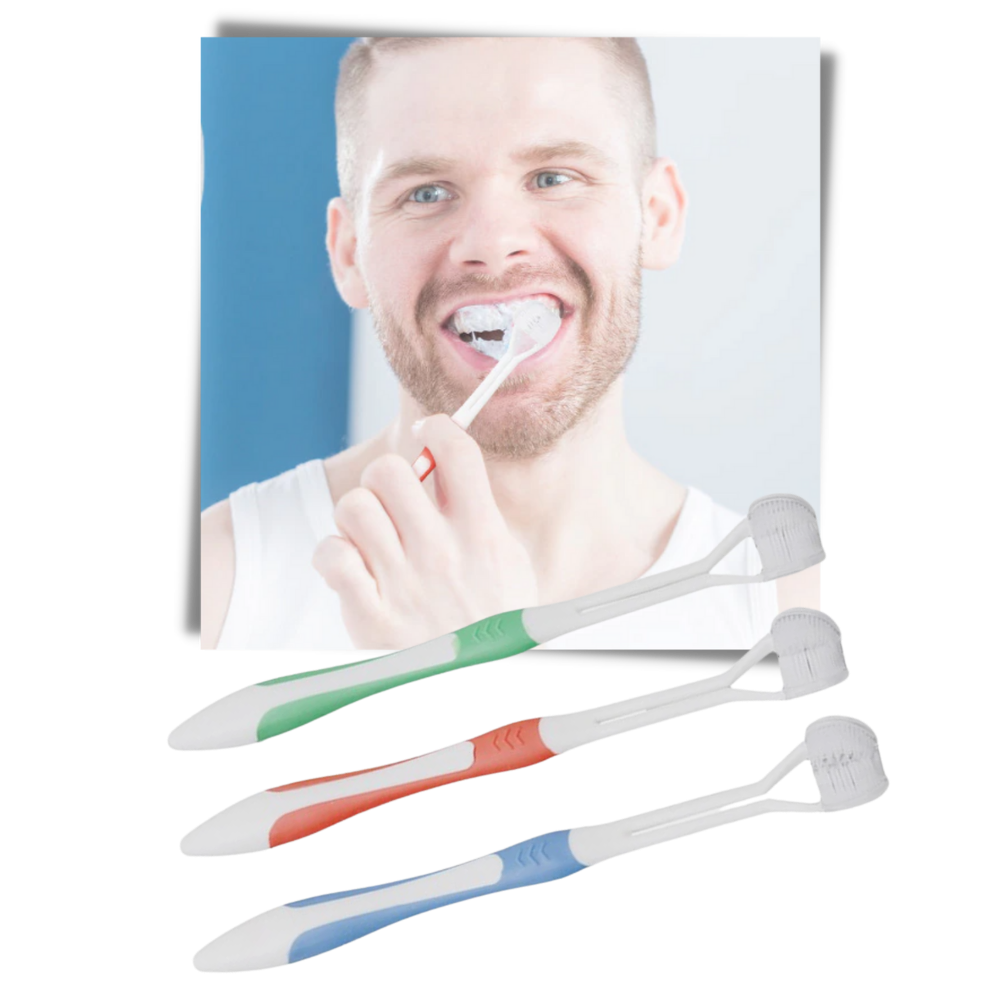Brosse à dents à trois faces pour adultes et enfants