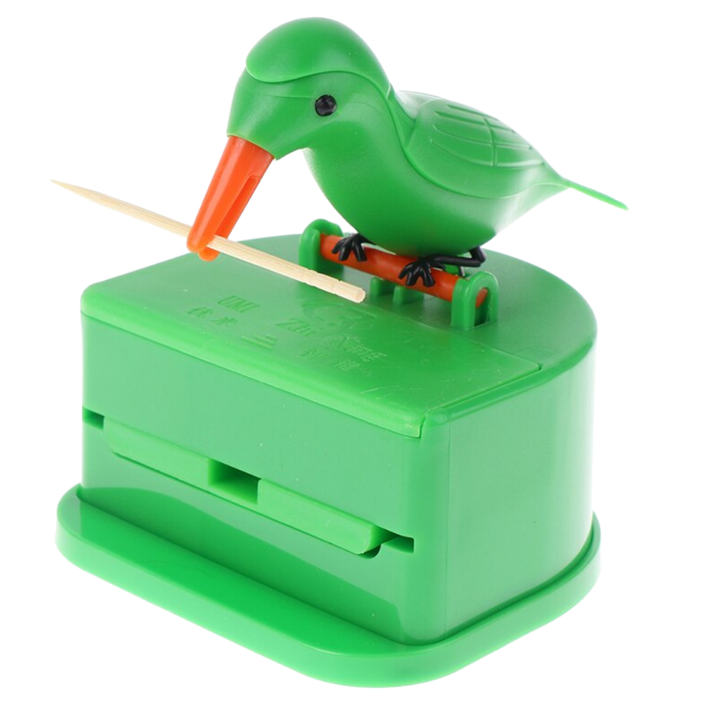 Boîte distributrice de cure-dents motif oiseau