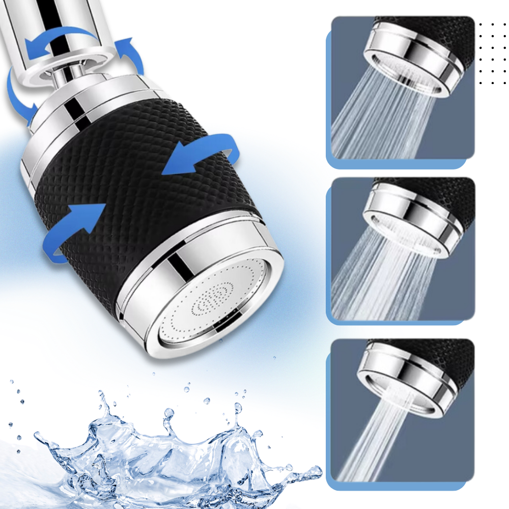 Filtre à eau monté sur robinet 360° à 3 modes