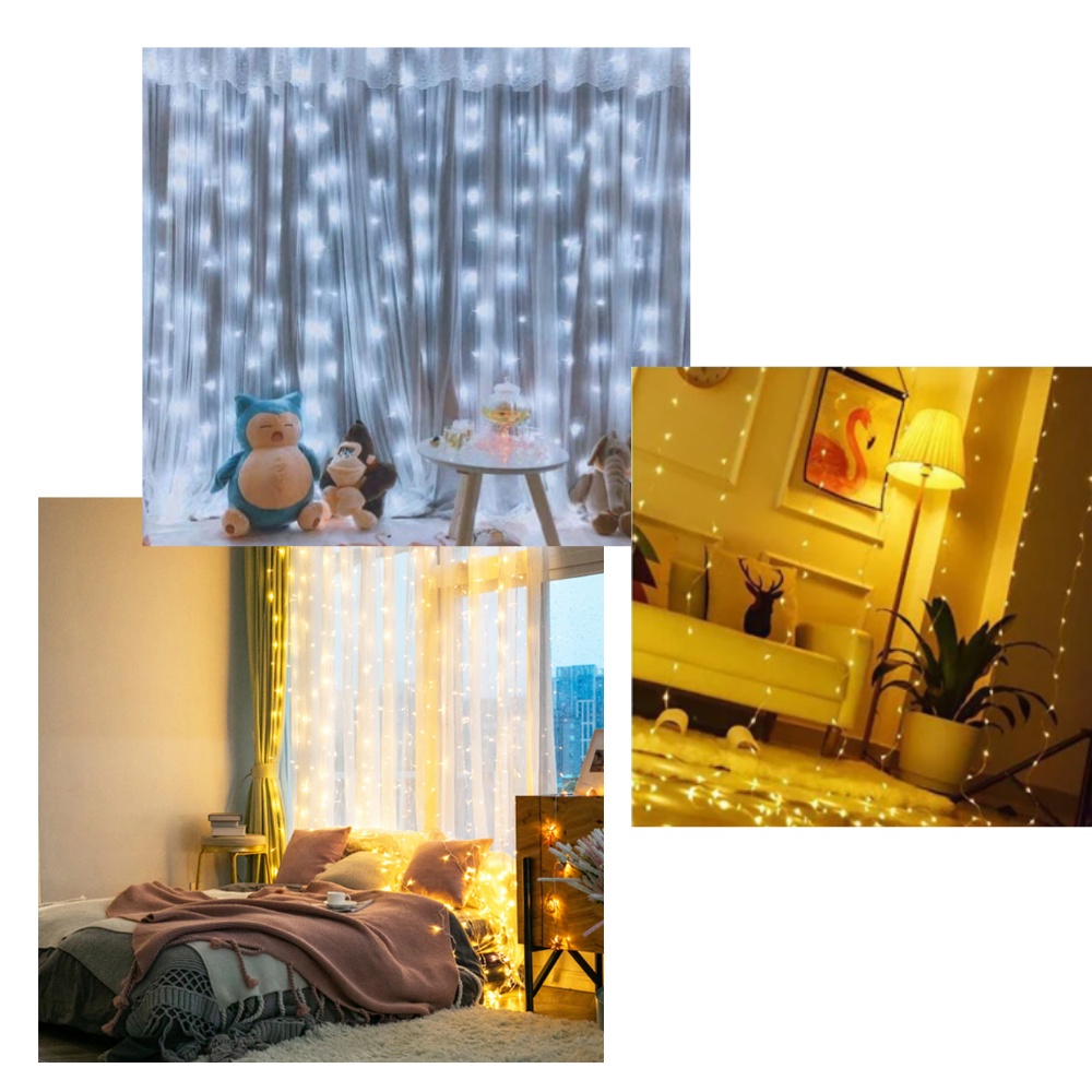 Rideau de lumières avec télécommande