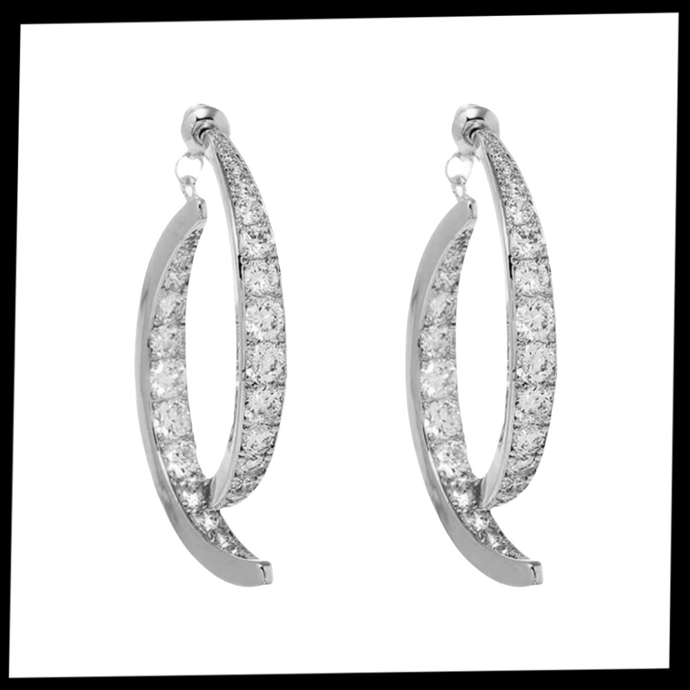 Boucles d'oreilles doré/ argenté en courbe croisée