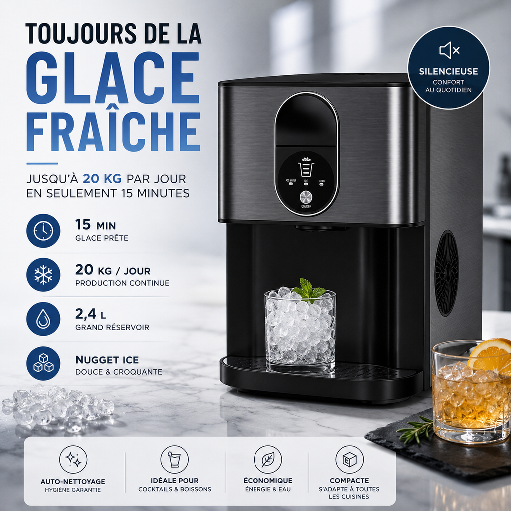 ❄️ NUGGET ICE™ La Machine à Glaçons Premium