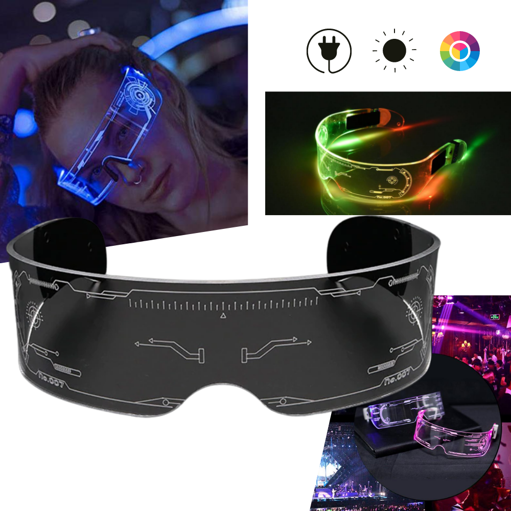 Lunettes avec lumières LED colorées