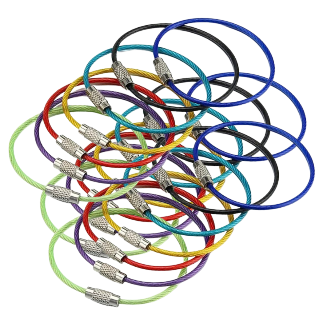 Lot de porte-clés en fil métallique flexible