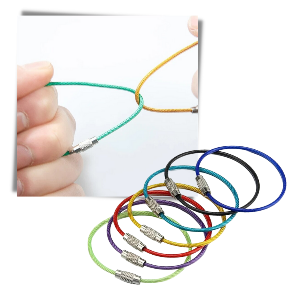 Lot de porte-clés en fil métallique flexible
