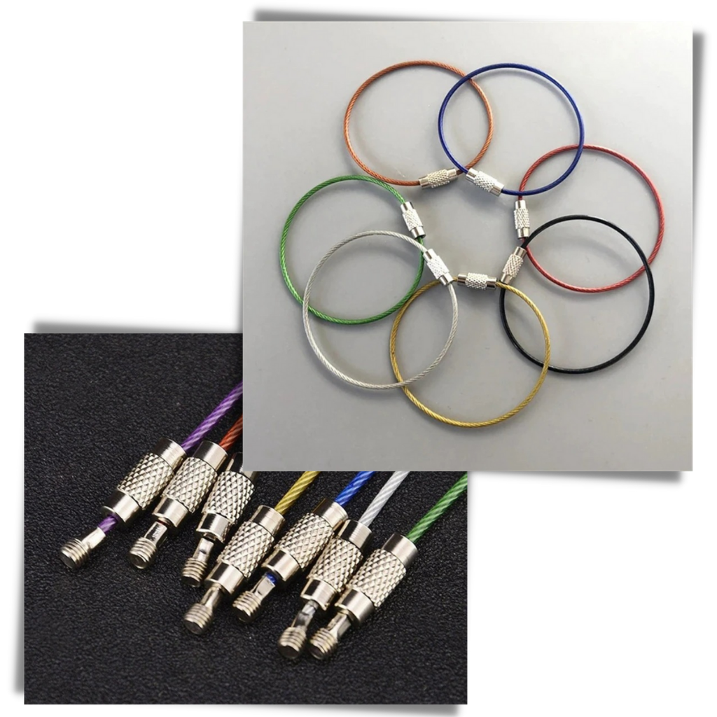 Lot de porte-clés en fil métallique flexible