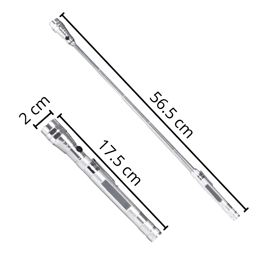 Lampe de poche à LED magnétique et télescopique