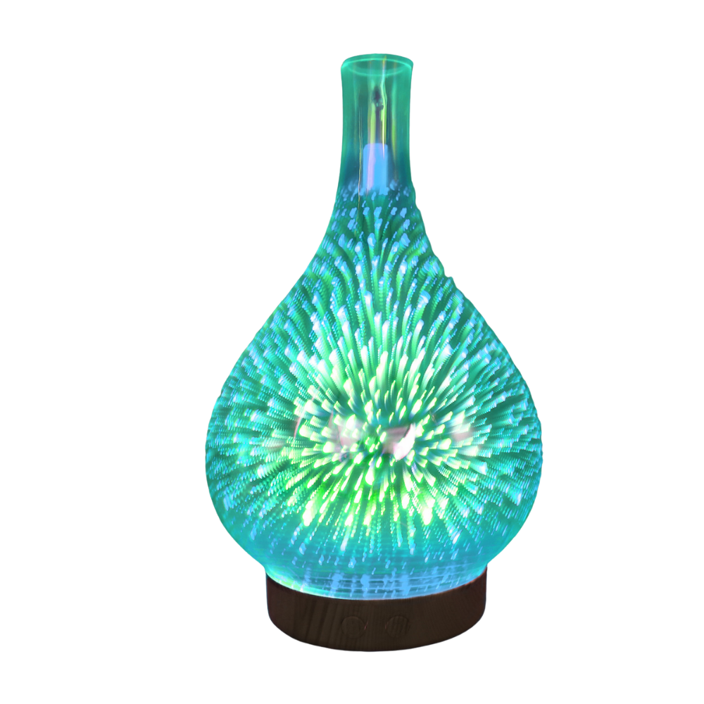 Diffuseur d'huiles essentielles en forme de vase avec le motif des feux d'artifice