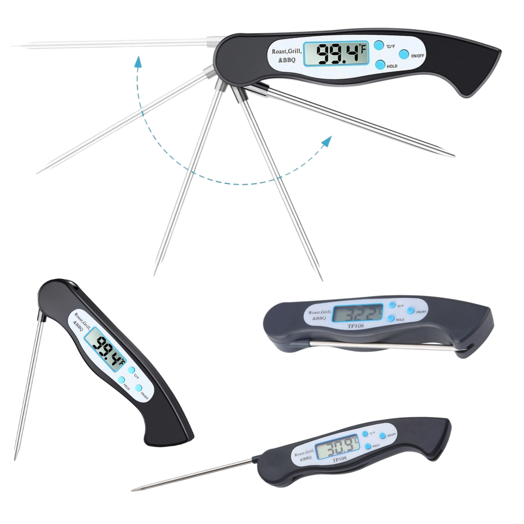 Thermomètre alimentaire numérique pliable à lecture instantanée