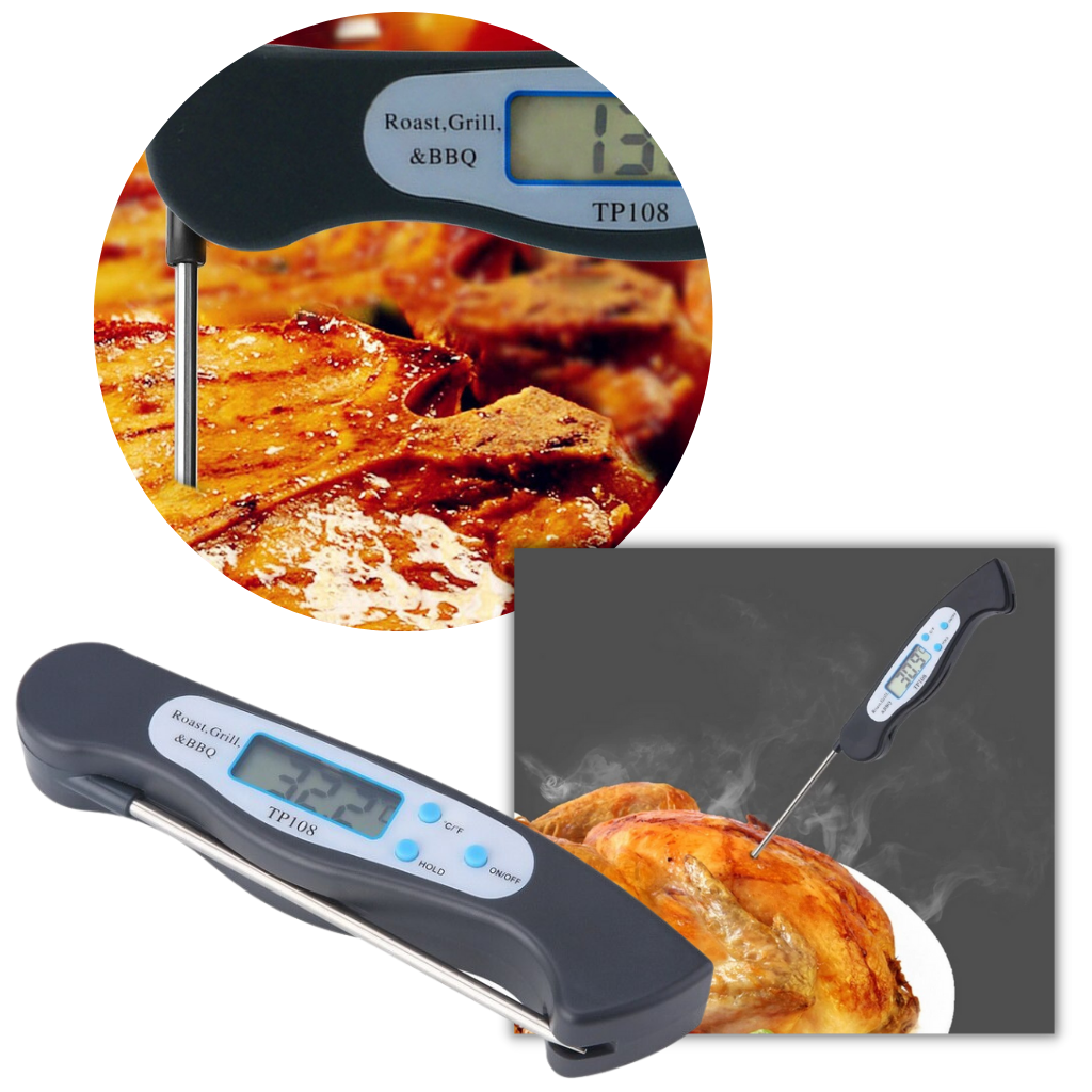 Thermomètre alimentaire numérique pliable à lecture instantanée