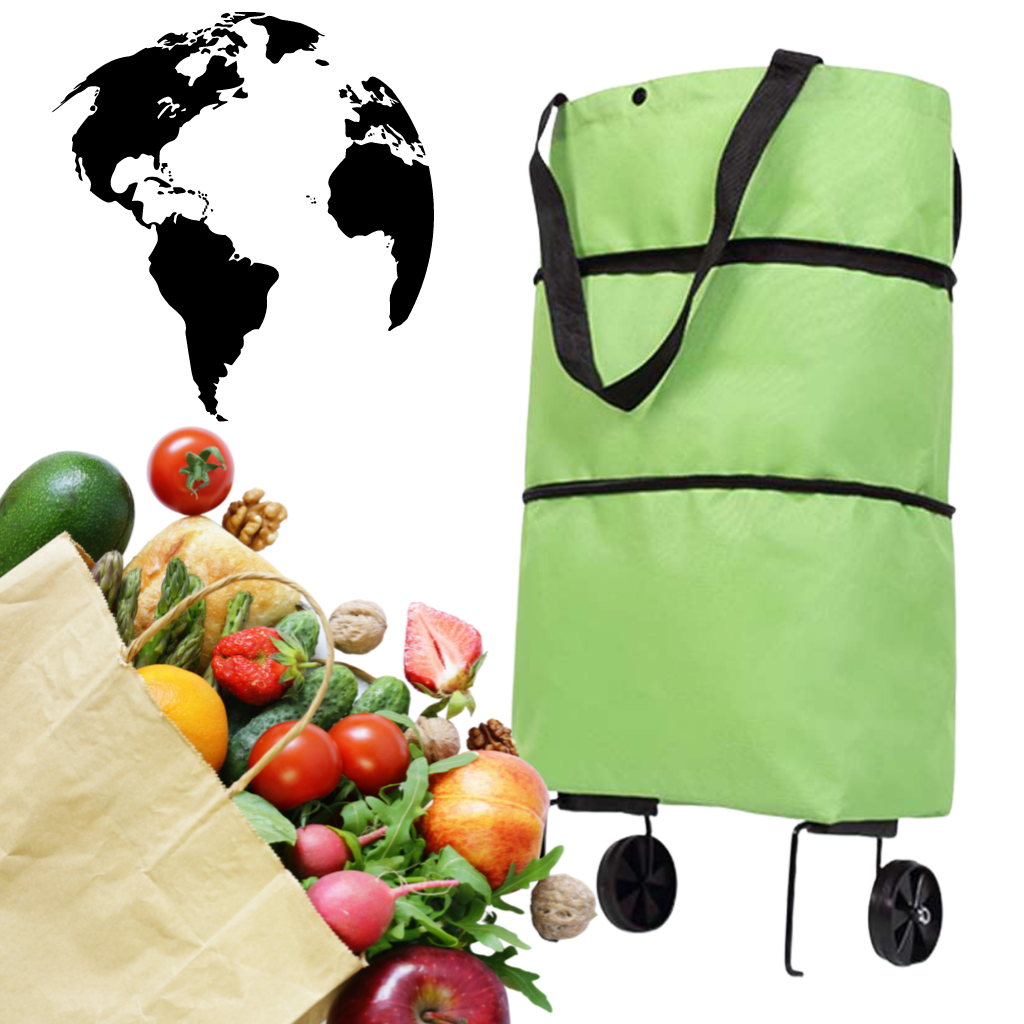 Sac de commission à roulettes pliable 30L