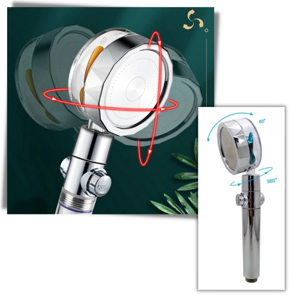 Pommeau de douche à haute pression avec hélice rotative