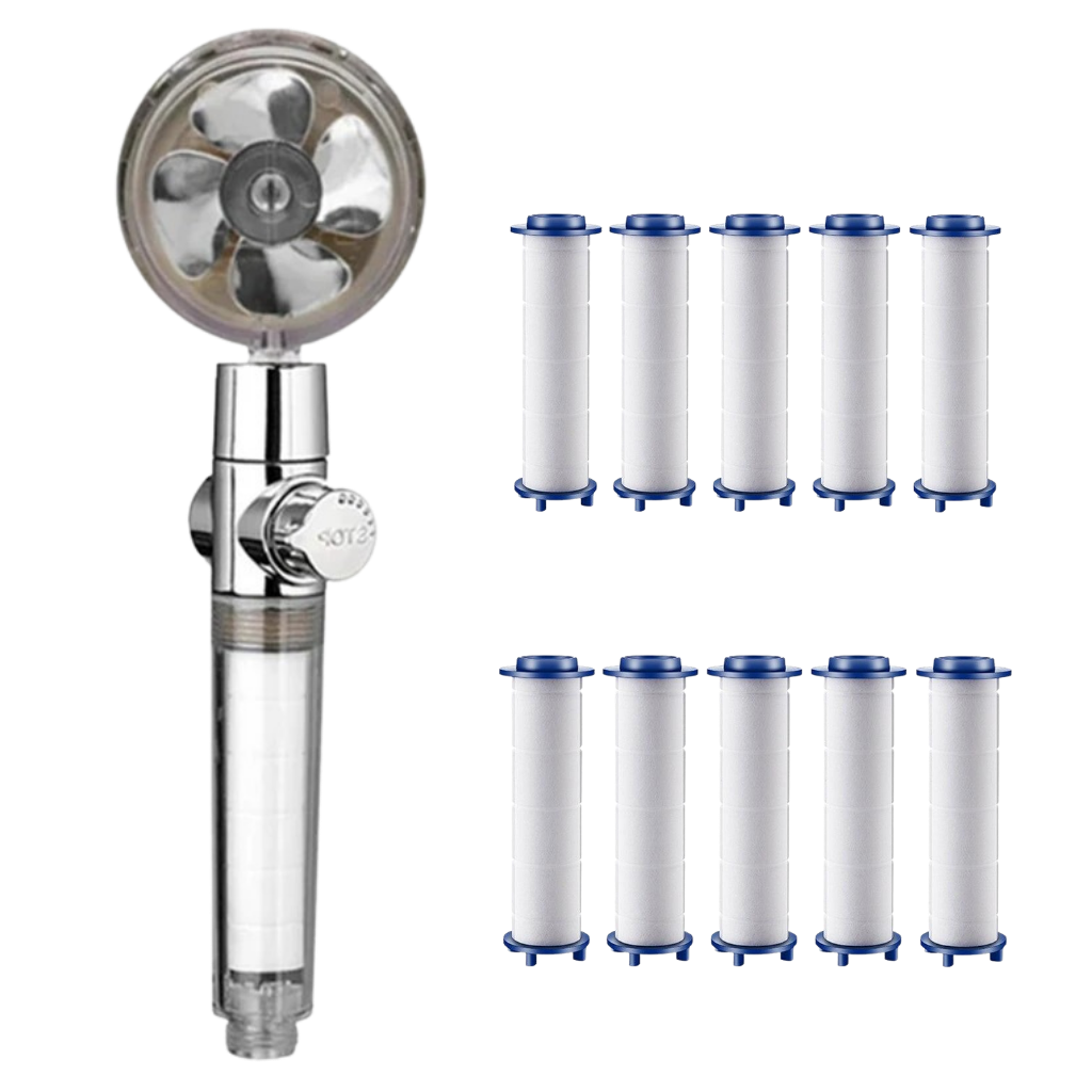 Pommeau de douche à haute pression avec hélice rotative
