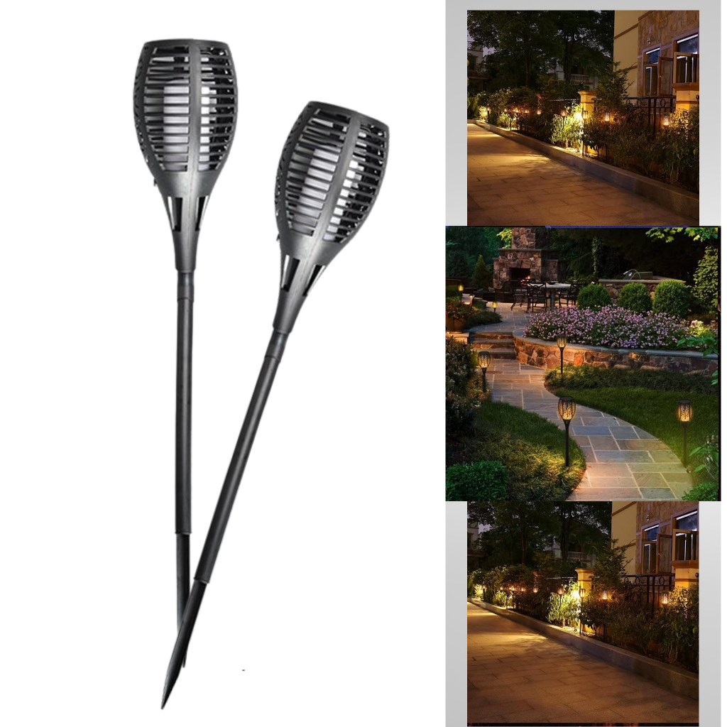Lampe torche solaire à LED avec flamme