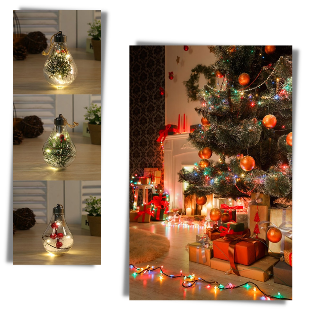Ampoule Boule de Noël Transparente à LED