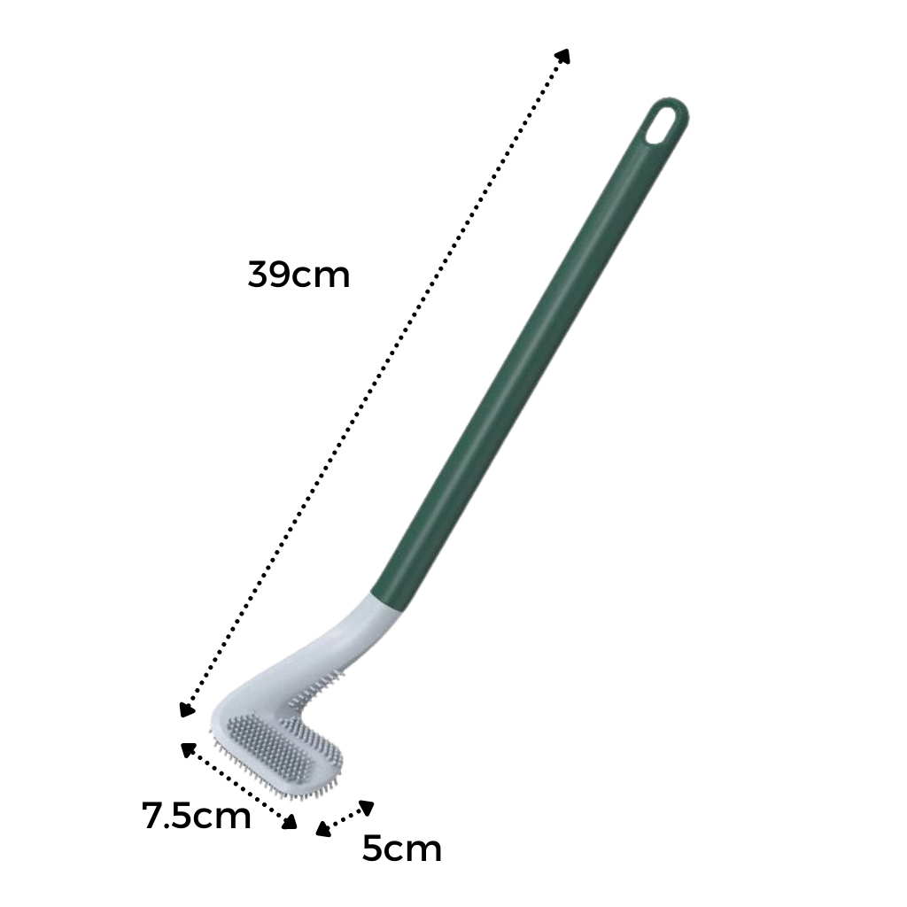 Brosse de toilette à manche long avec base murale