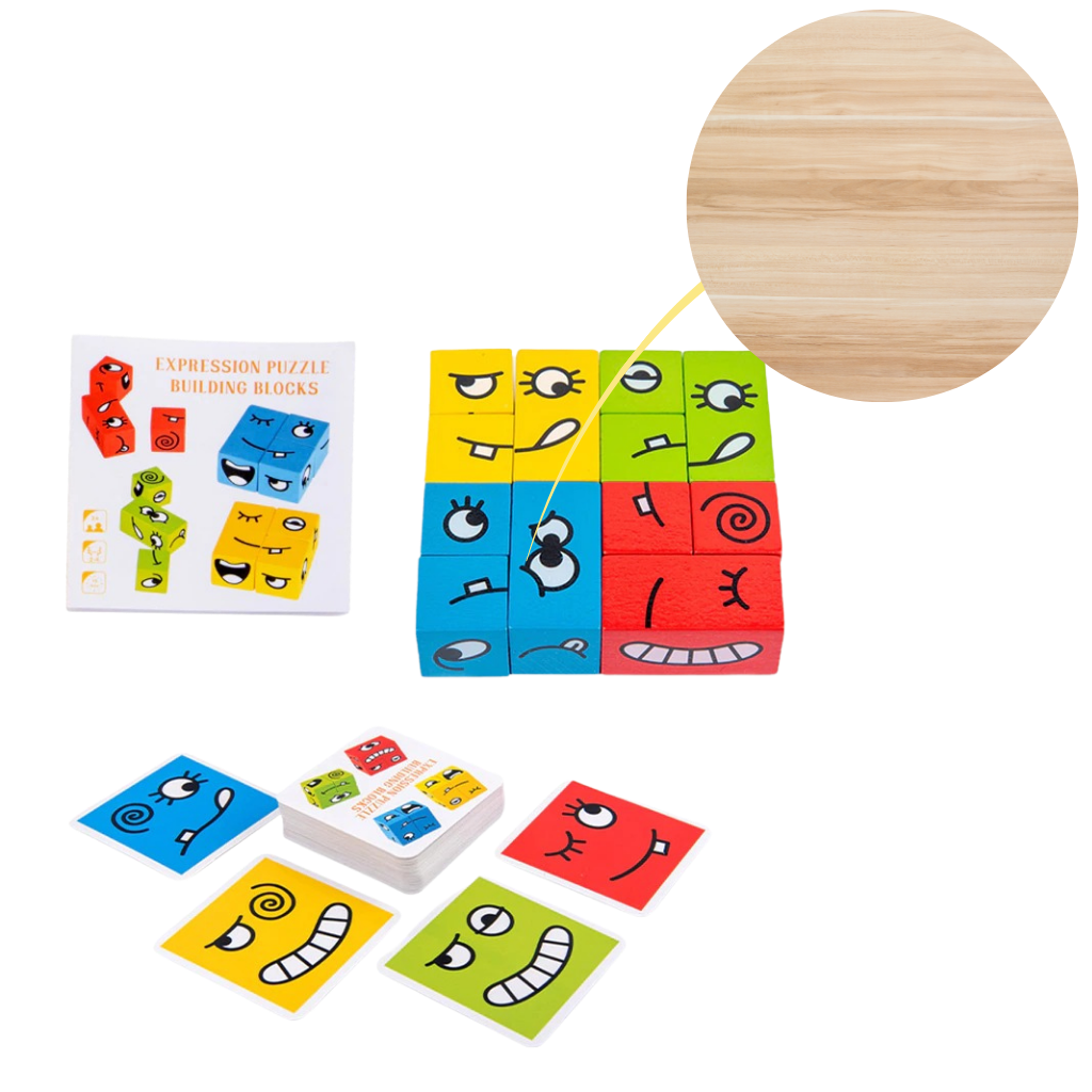 Jeu Montessori à Cubes Emoji Magiques
