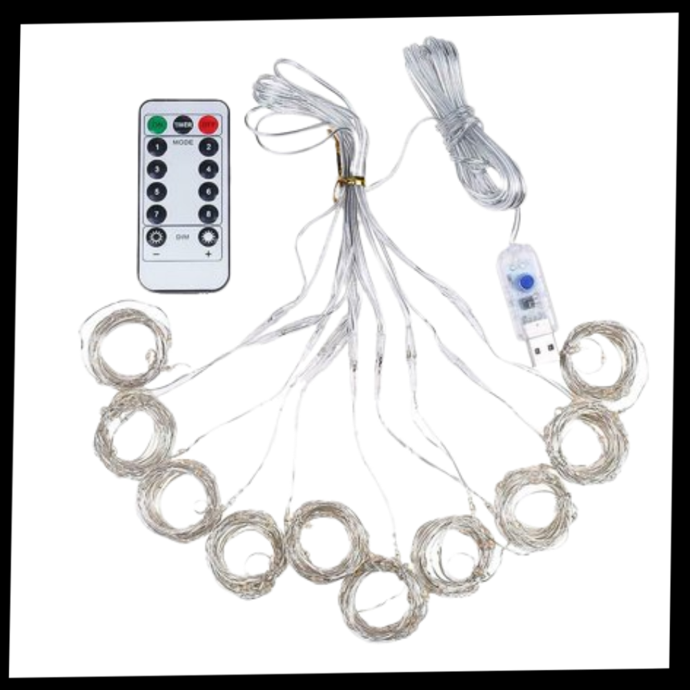 Rideau de lumières avec télécommande