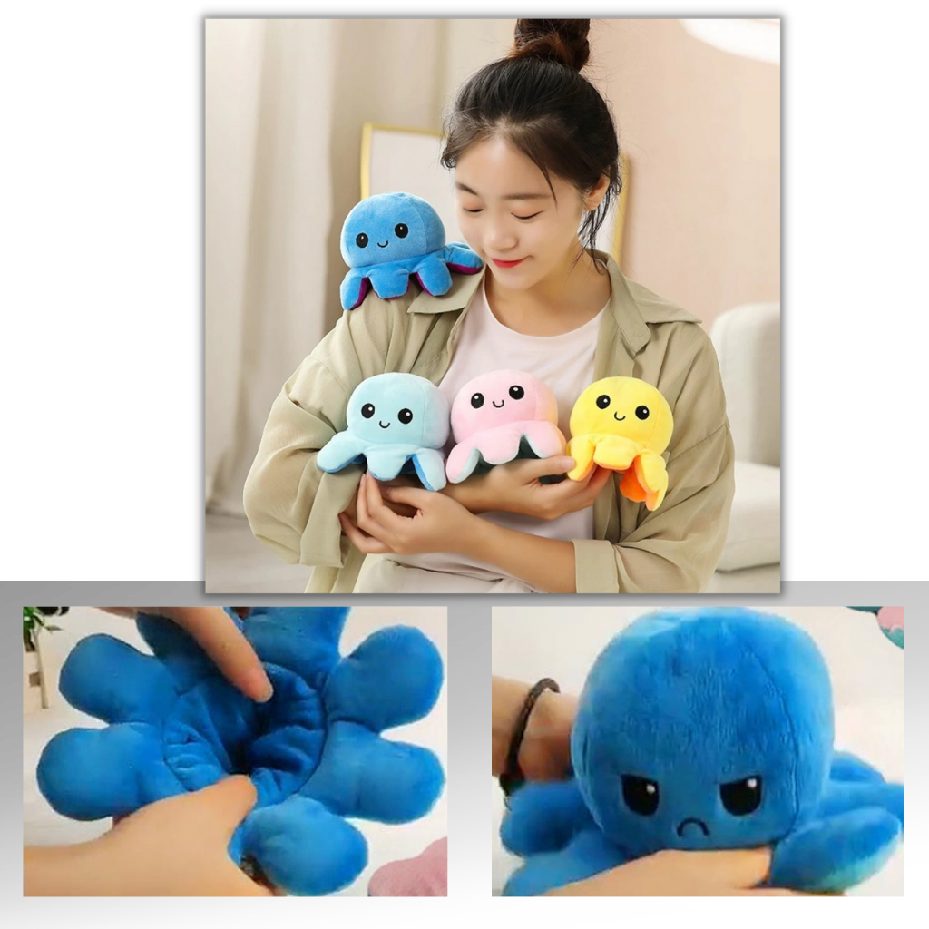 Peluche réversible mini poulpe