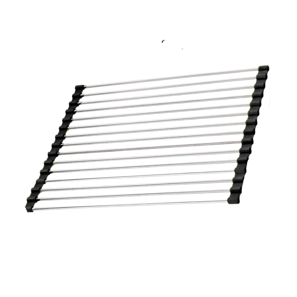 Egouttoir enroulable en acier inoxydable pour vaisselle et aliments