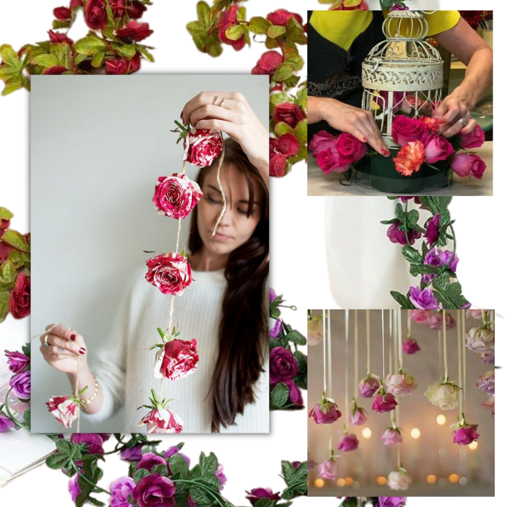 Guirlande de roses artificielles