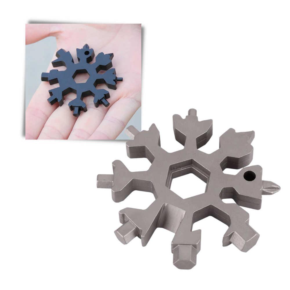 Outil Flocon de neige multifonctionnel 18-en-1 en acier inoxydable