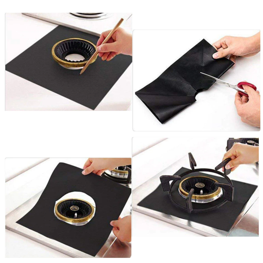 Couverture de protection pour cuisinière à gaz (lot de 2)