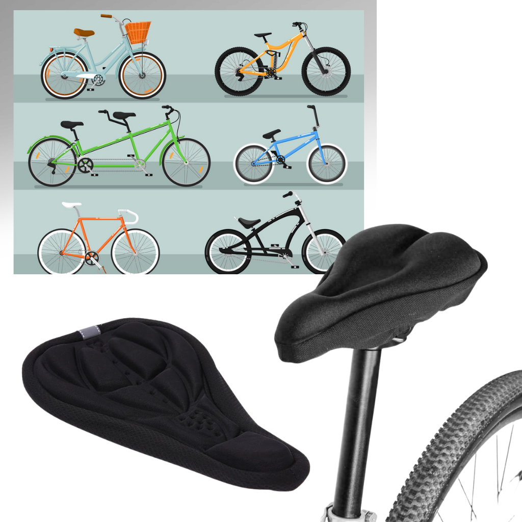 Coussin de selle de vélo rembourré en gel de silicone