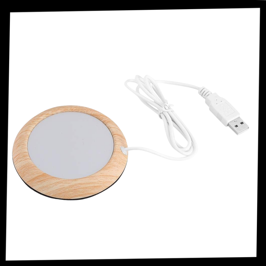 Chauffe-tasse USB électrique en bois