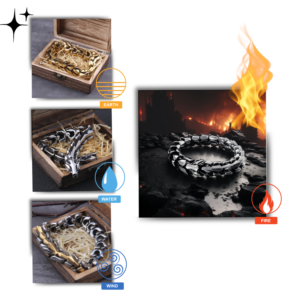 Bracelet réglable en forme de dragon de Midgard