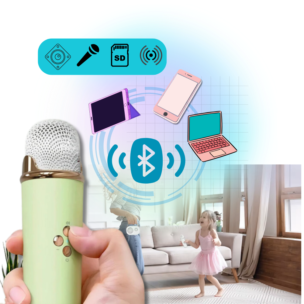 Mini Karaoké Bluetooth à double micro pour enfants