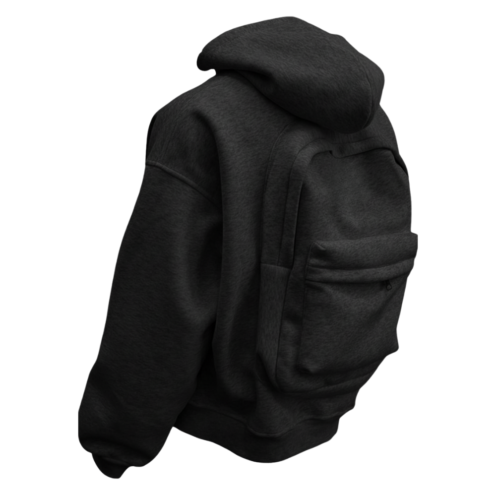 Sweat à capuche avec sac à dos intégré